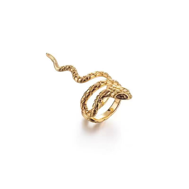 Retro Cold Snake Shape Ear Clip - No Piercing Needed, Gold Plated, Unisex, Fashionable Hoop Ear Cuff - Image 2