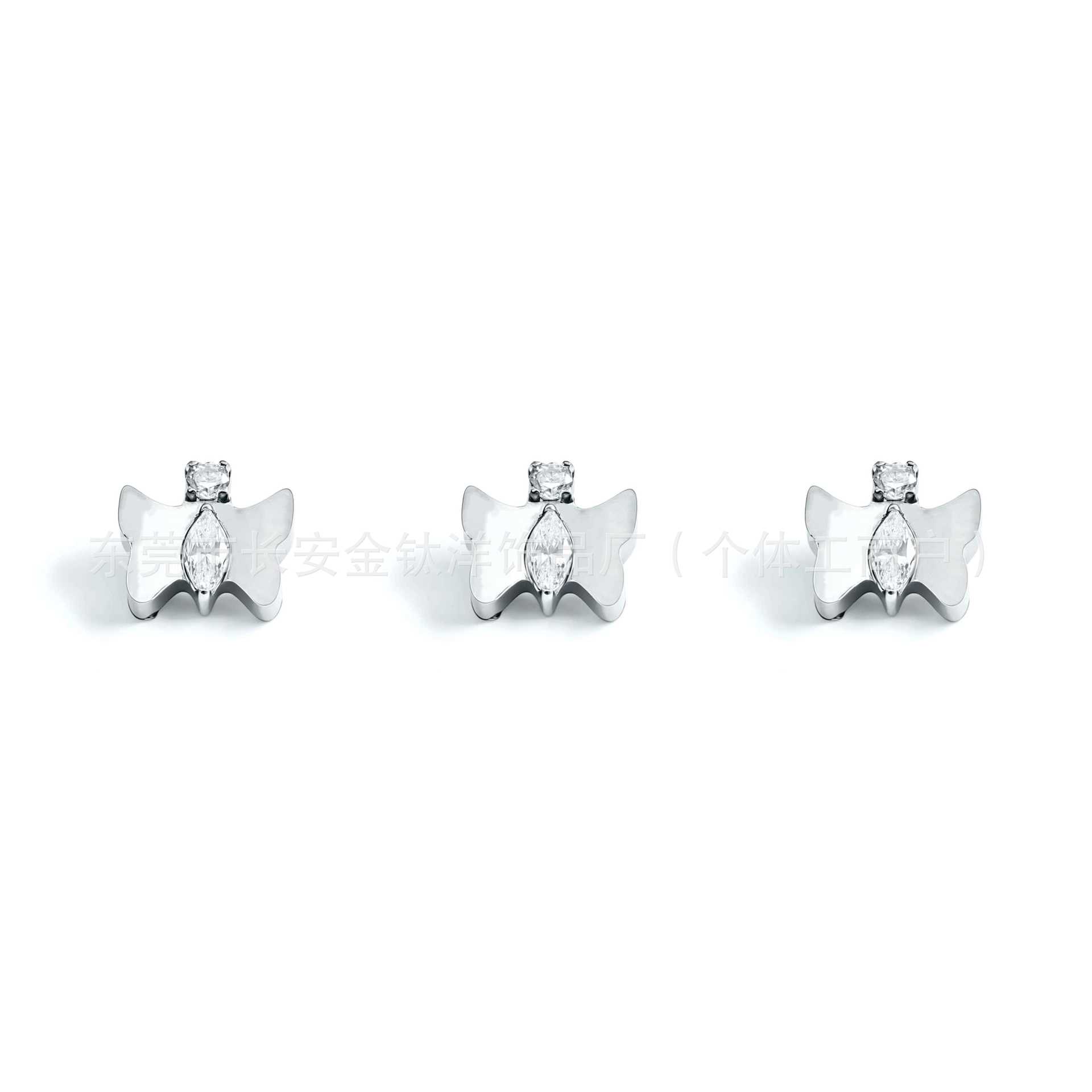 F136 Titanium Butterfly Zircon Earrings Nose Stud Ear Bone Stud G23 Titanium Alloy Body Piercing Jewelry - Image 3