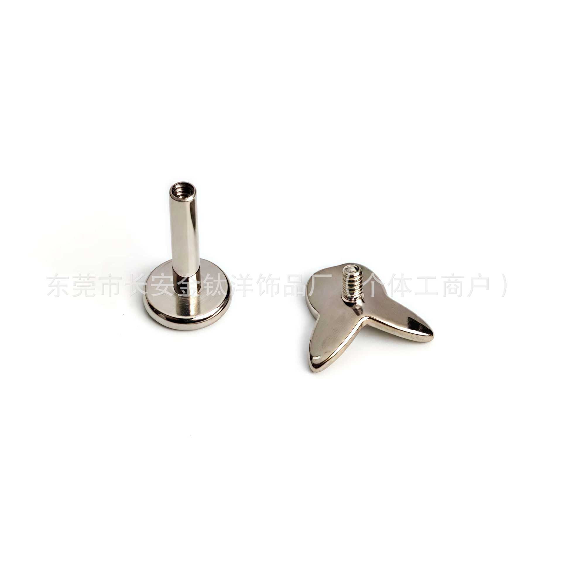 F136 Titanium Smooth Butterfly Internally Threaded Ear Nail Ear Bone Nail Cochlea G23 Titanium Alloy Body Piercing Jewelry - Image 3
