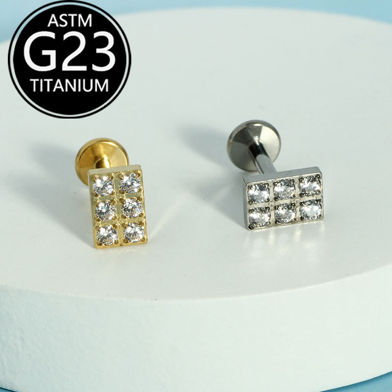 G23 Titanium Zircon Lip Stud Ear Bone Stud Body Piercing Jewelry 1.2mm Flat Back Stud Wholesale - Image 5