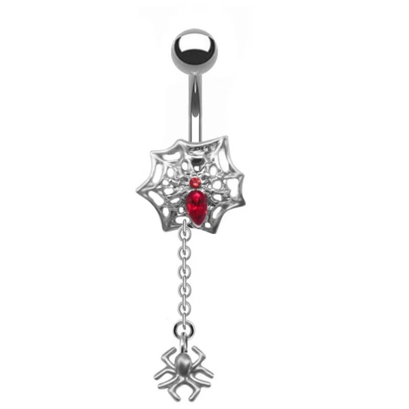 European American Spider Belly Ring CZ Zircon Navel Ornament Stainless Steel Navel Piercing Jewelry - Image 5