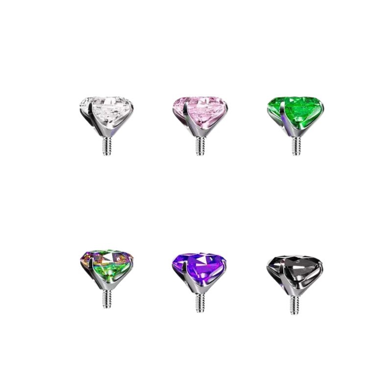 Colorful G23 Titanium Alloy Gem Ear Studs Internally Threaded 18G Flat Back Labret for Lip, Nose, Cartilage Piercing - Image 5