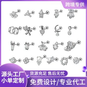 2022 New High-Grade Ear Bone Stud Micro-Set Earrings Ins Internet Celebrity Versatile Exquisite Earrings Wholesale