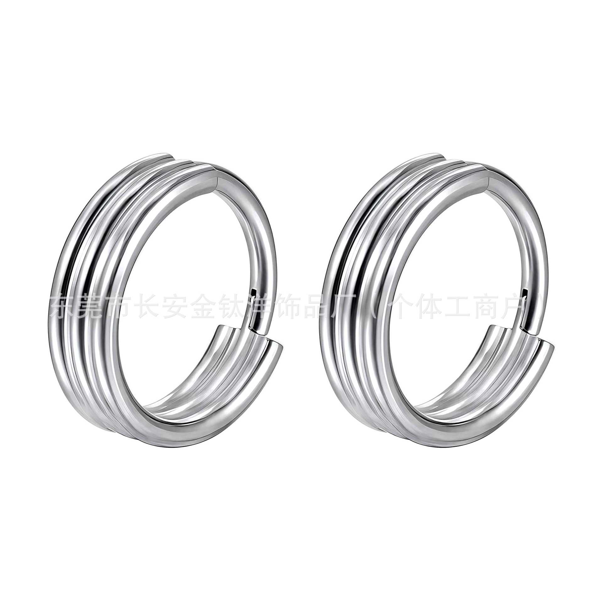 F136 Titanium Earrings Three-Layer Closed Ring Pinless Nose Ring Seamless Ring G23 Titanium Alloy Piercing Jewelry Ear Bone Ring - Image 5