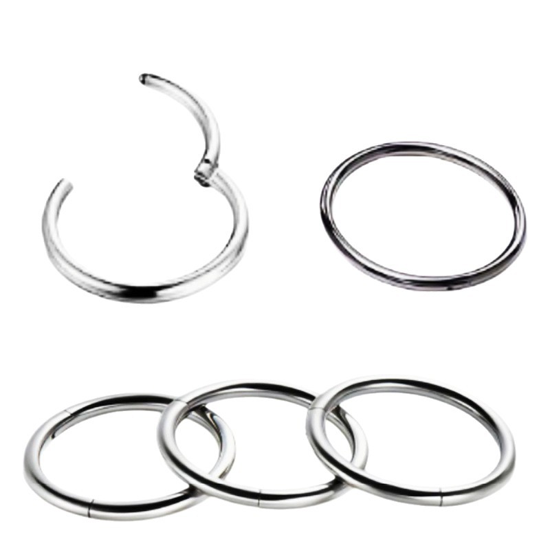 F136 Titanium Seamless Ring Nose Ring Plain Ring Earrings Lip Ring G23 Titanium Alloy Body Piercing Jewelry Closed Ring - Image 5