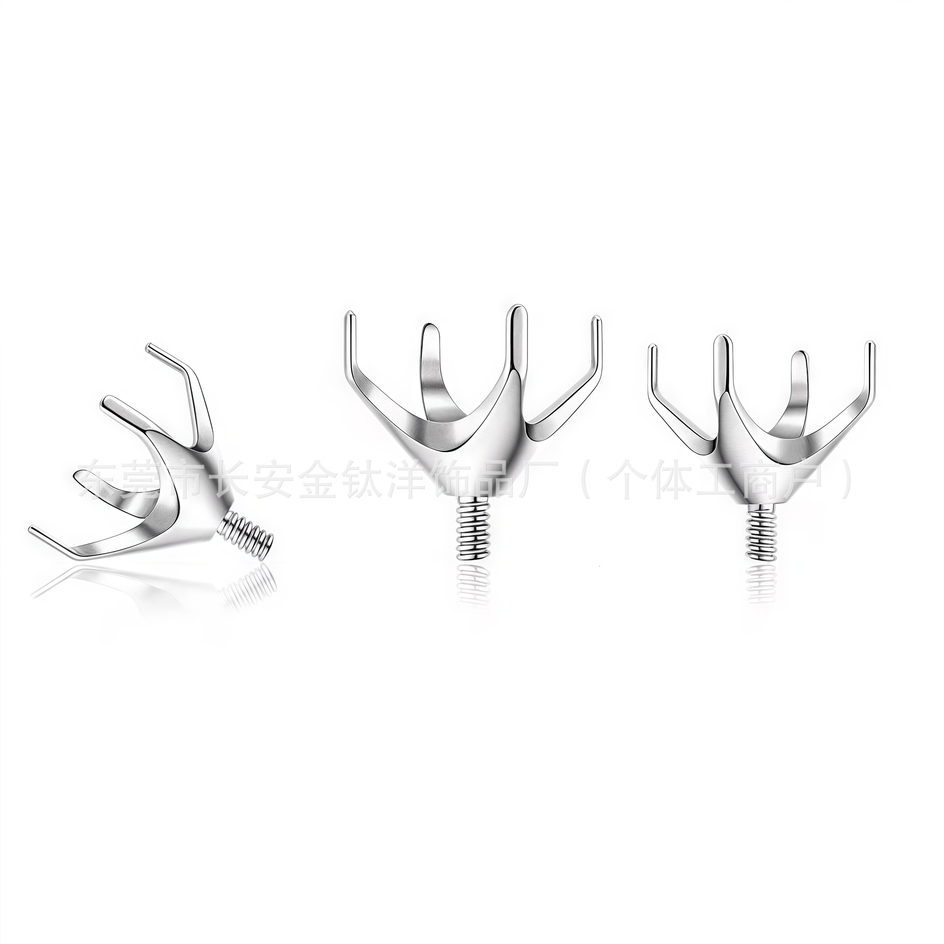 F136 Titanium Internal Thread Four-Prong DIY Hollow Cup Lip Stud Ear Bone Stud G23 Titanium Alloy Piercing Jewelry - Image 2