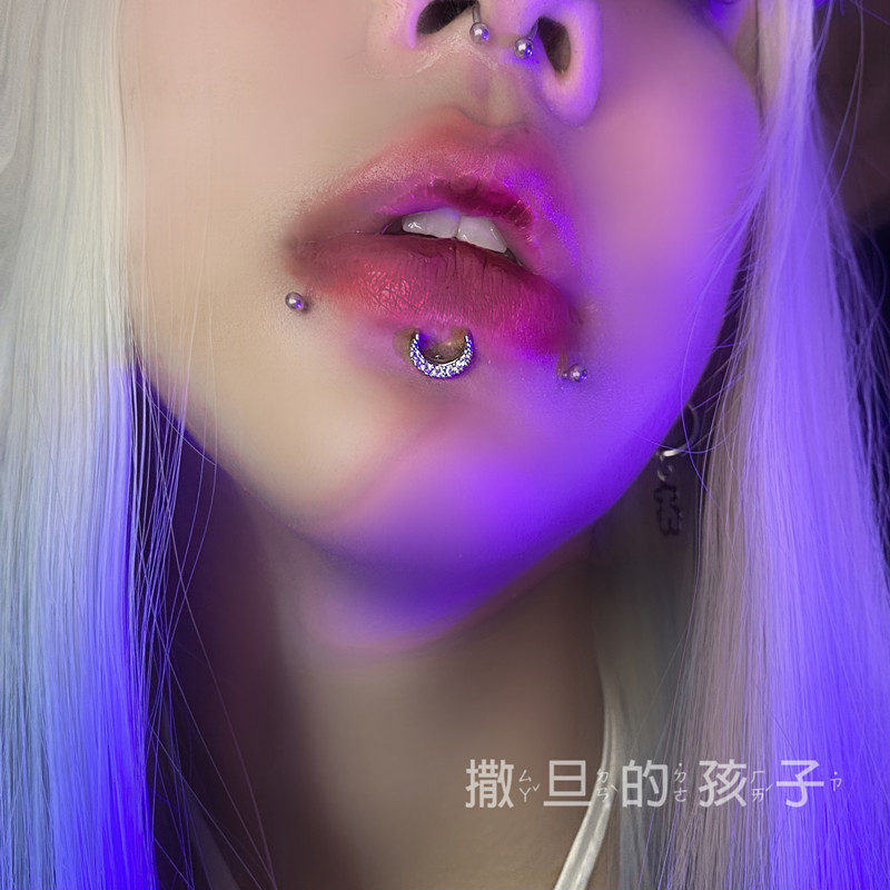 External Thread Moon Lip Ring 16G 1.2mm 316L Surgical Steel Lip Piercing Jewelry 2023 - Image 2