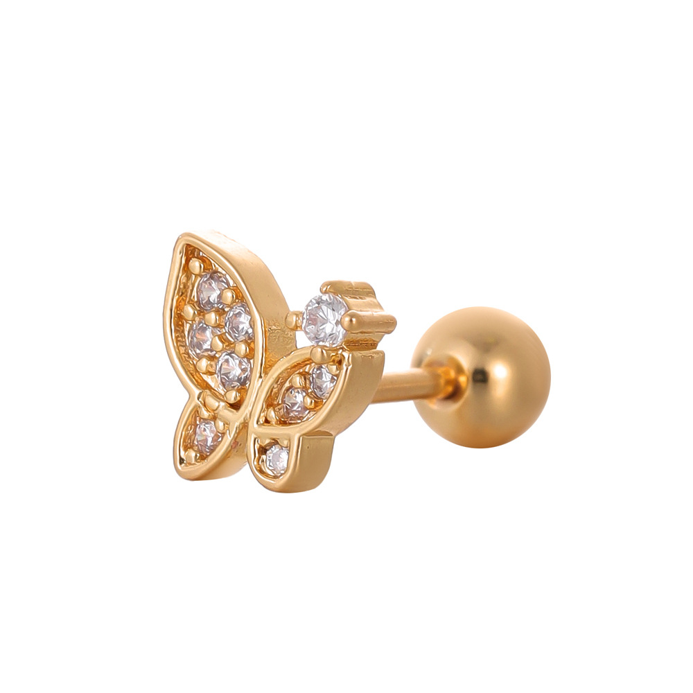 18K Gold Plated Stainless Steel Micro-Inlay Butterfly Belly Ring – Advanced Sense Navel Jewelry for Women - Image 2