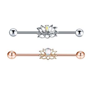 Korean Style Arrow Three-Flower Long Rod Titanium Steel Stud Earrings / Ear Bone Nails Wholesale Punk Female Cross-Border Jewelry