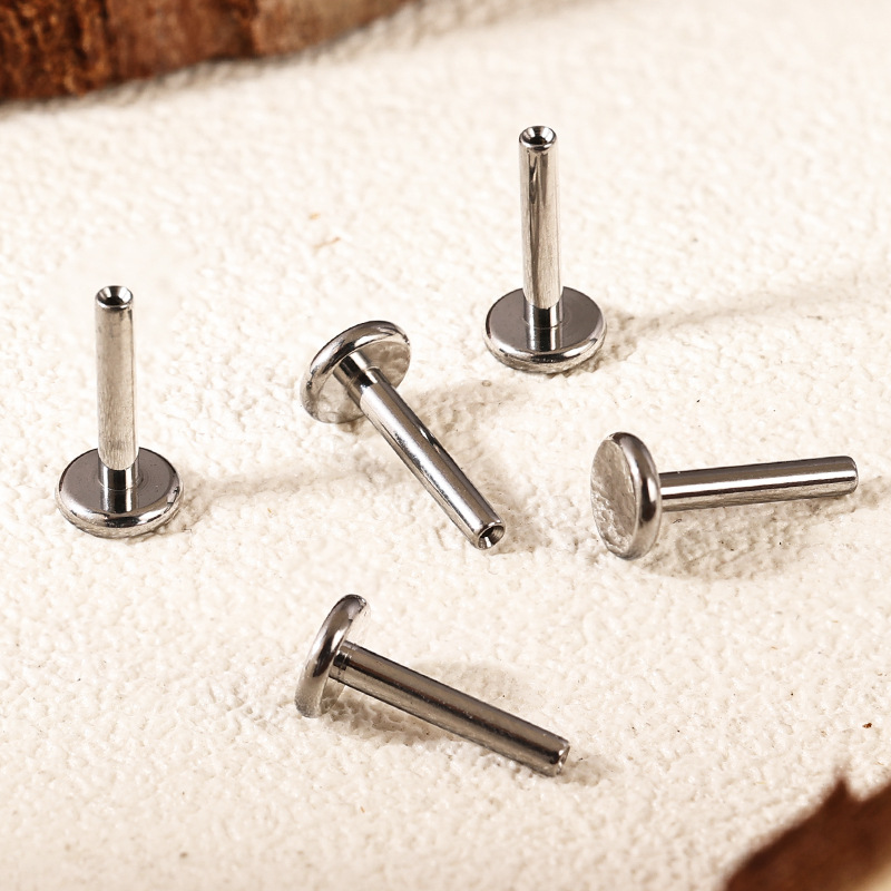 F136 Titanium Alloy Labret Stud Flat Bottom Rod Small Base G23 Titanium Body Piercing Lip Jewelry - Image 4