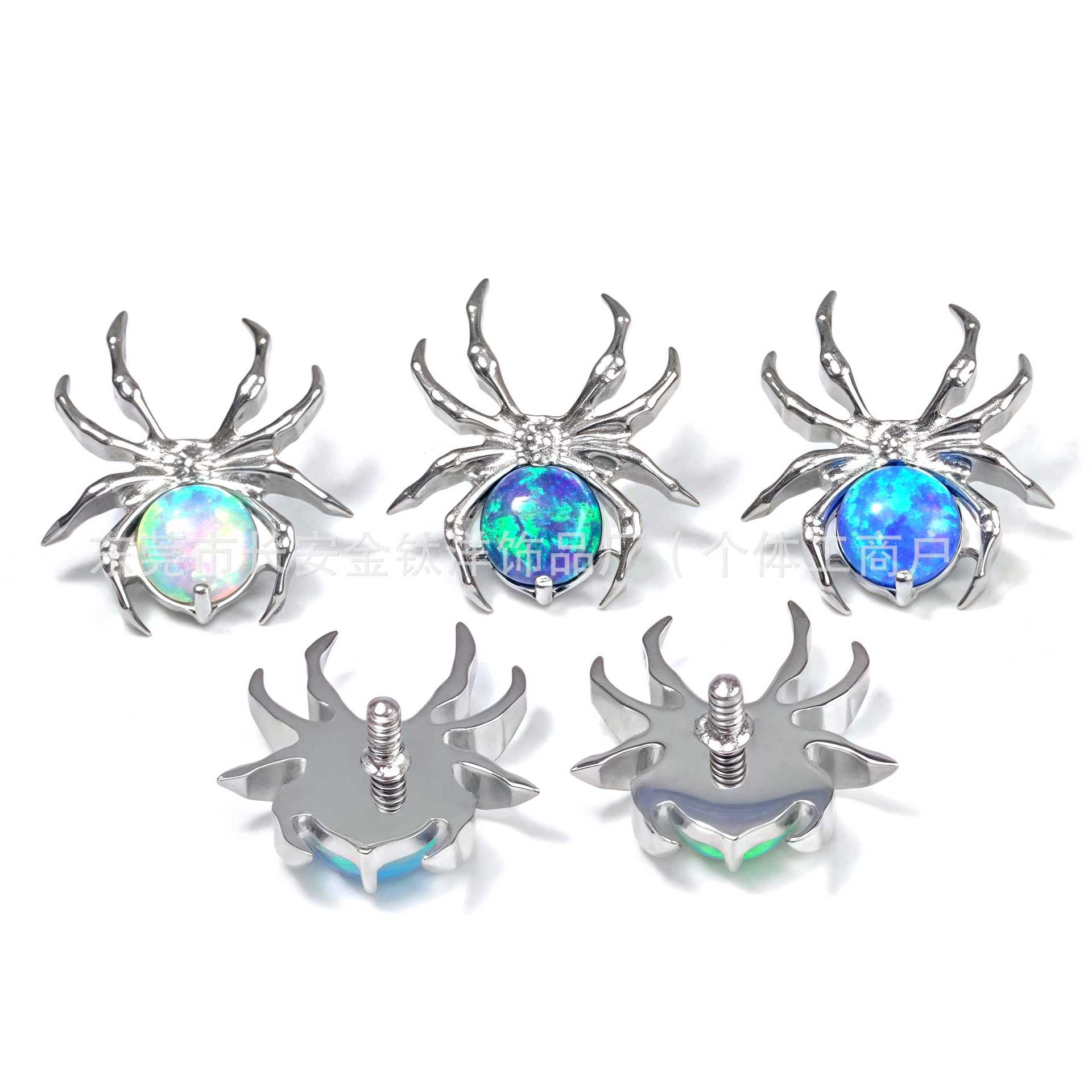 F136 Titanium Spider Labret Stud Lip Piercing Jewelry G23 Titanium Alloy 14G 12mm - Image 4