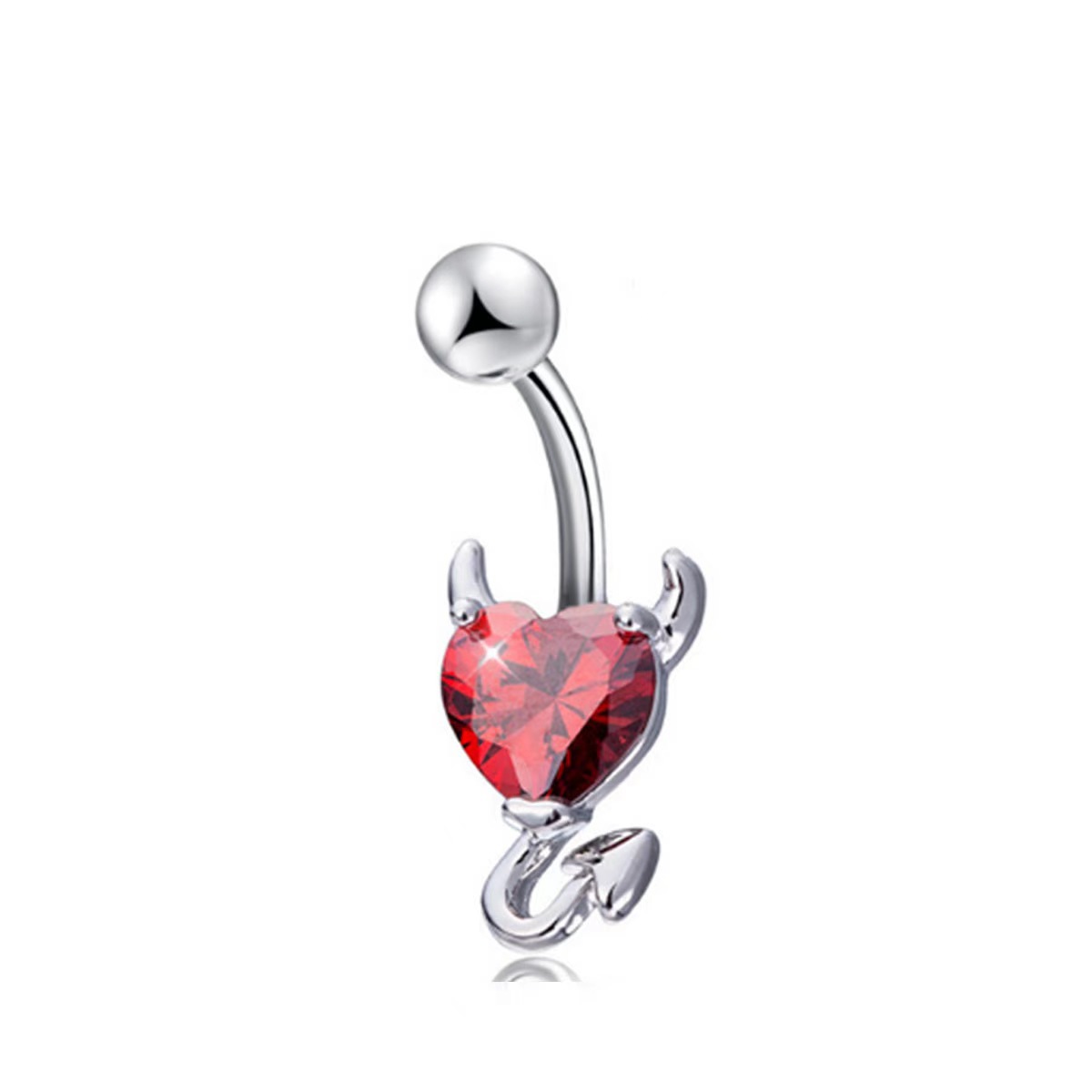 Gold Belly Button Ring Heart Zircon Dangle Navel Jewelry Nightclub Flash - Image 4