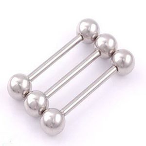 14G Stainless Steel Straight Tongue Barbell Industrial Earring Nipple Ring Body Jewelry