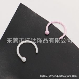 Biological Ceramic Horseshoe Nose Ring 16G 8mm Nail Piercing Jewelry for Women Men