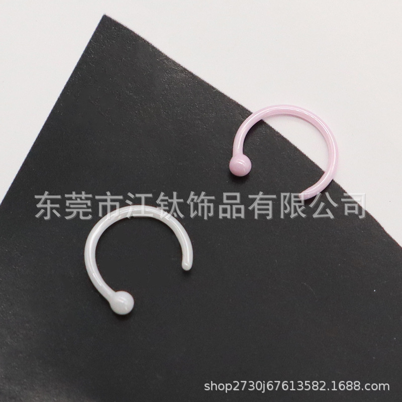 Biological Ceramic Horseshoe Nose Ring 16G 8mm Nail Piercing Jewelry for Women Men - Image 2