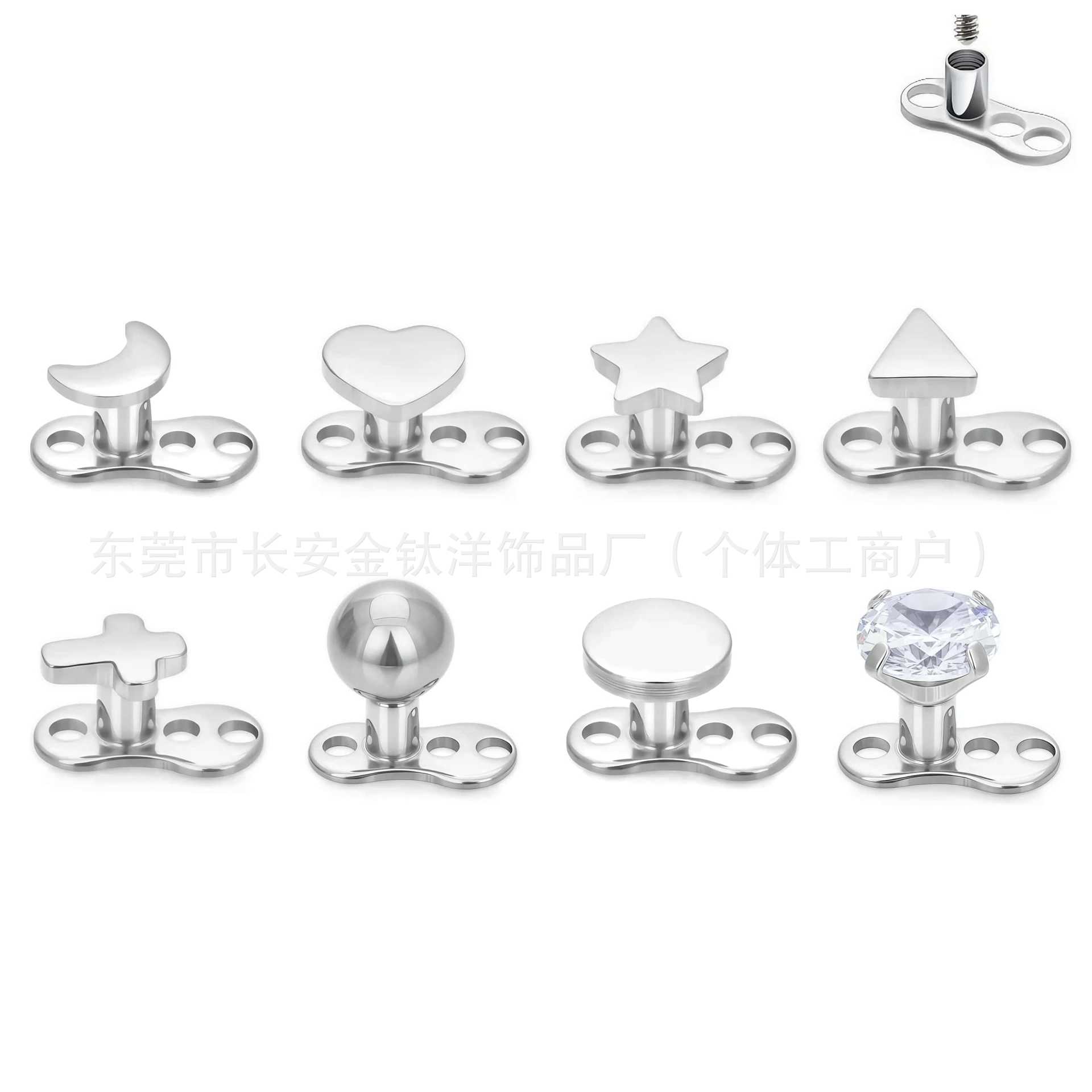 F136 Titanium Moon Heart Cross Star Anchor Point Nail G23 Titanium Alloy Piercing Jewelry - Image 5