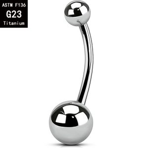 G23 Titanium Internal Thread Curved Navel Ring 14G F136 Alloy Fine Polished Ball Belly Button Piercing Jewelry