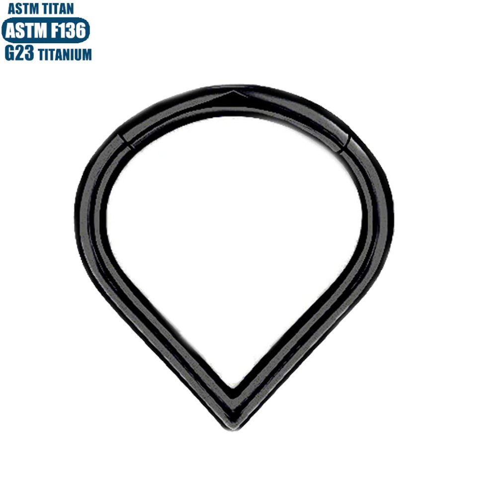 F136 Titanium Alloy Implant Grade Nose Ring Water Drop Seamless Ring Tragus Ear Bone Piercing Jewelry - Image 2