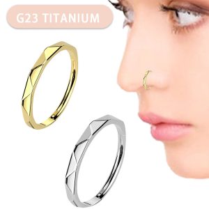 G23 Titanium Rhombus Unisex Nose Ring Earring Lip Ring Piercing Jewelry - Sold Individually
