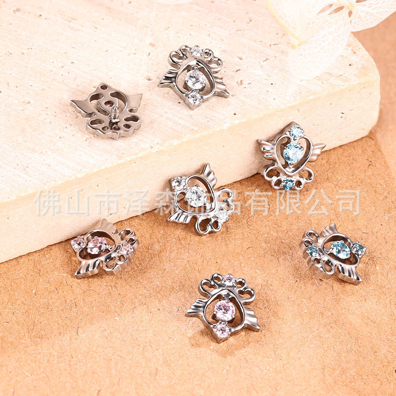 F136 Titanium Alloy Magic Wand Fairy Wand Stud Earring Lip Nail Tongue Ear Bone Body Piercing Jewelry Wholesale - Image 4