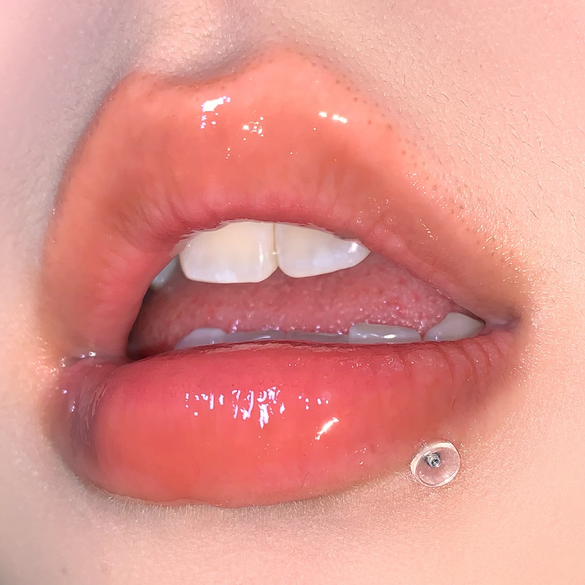 Titanium Alloy 4-Color Transparent Invisible Internal Thread Lip Studs - Anti-Discovery Earrings for Students, Wholesale Body Jewelry - Image 2