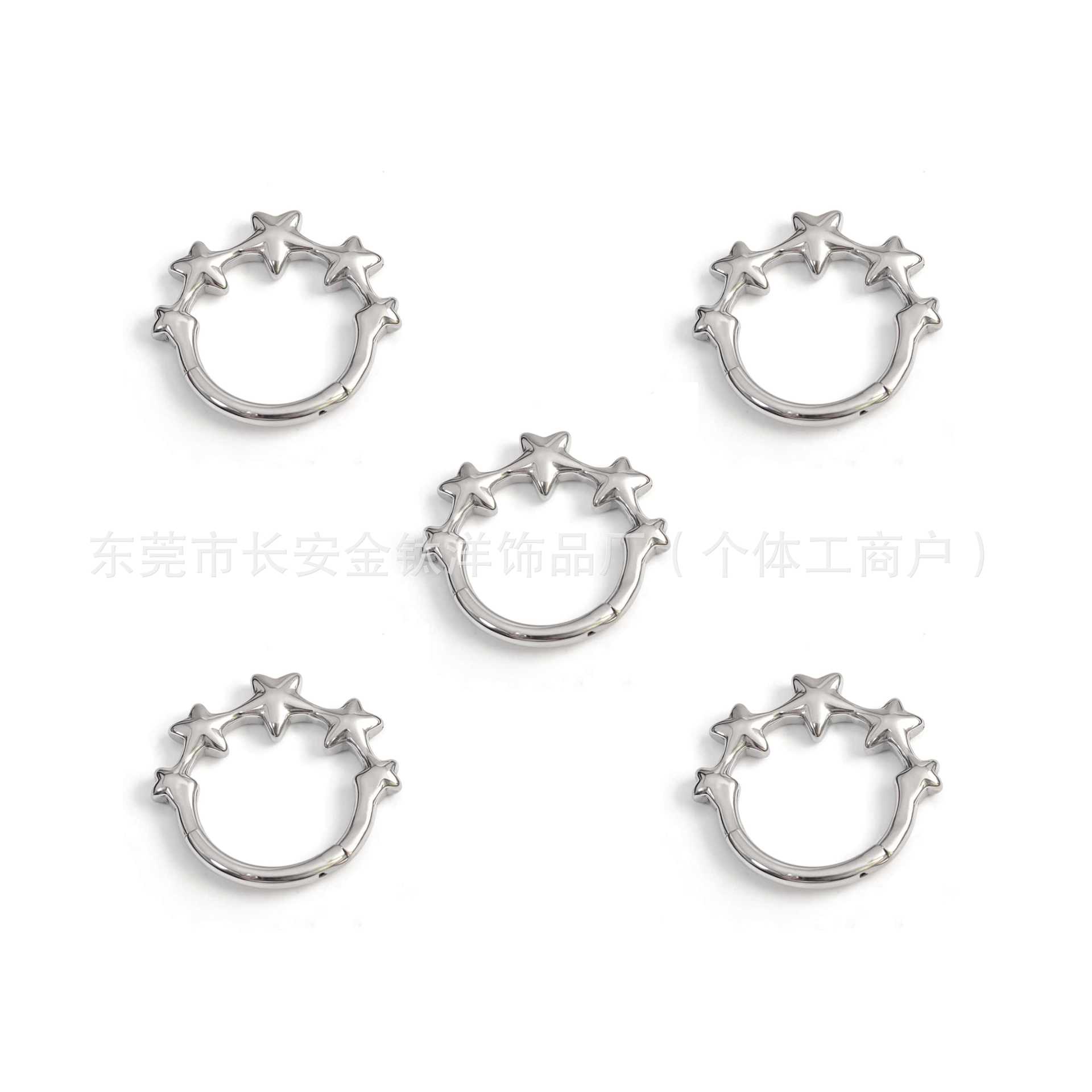 F136 Titanium Star Closed Ring Pinless Hoop Earrings Lip Nose Ring Seamless Ring Body Piercing Jewelry - Image 5