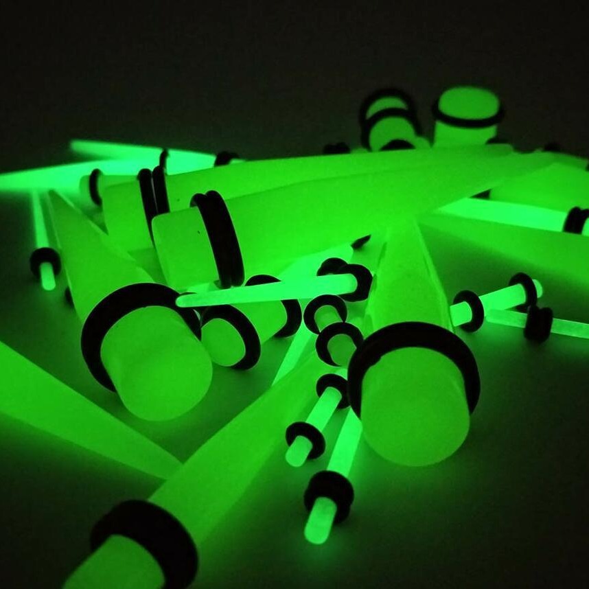 Acrylic Luminous Spike Ear Taper Expander - Geometric Body Jewelry for Ear Piercing - Image 2