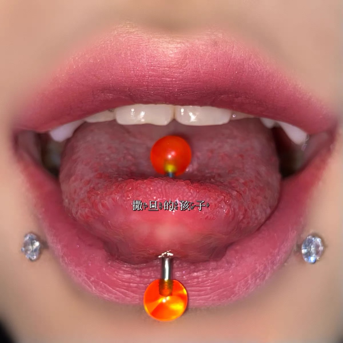 Titanium Steel Tongue Nail Acrylic Piercing Jewelry - European American Hot Girl Tongue Ring for Style - Image 2