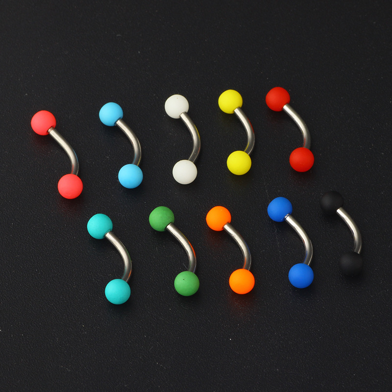 Stainless Steel Acrylic Eyebrow Barbell 10 Set Curved Rod Multipurpose Ring - Image 4
