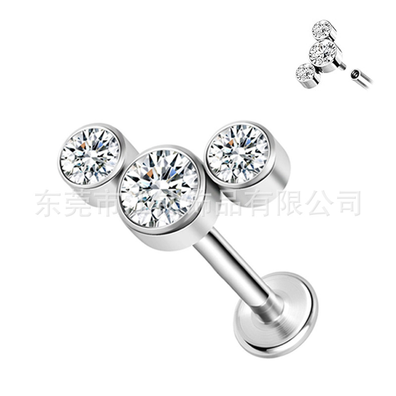 G23 Titanium Ear Bone Nail Lip Nail Flat Bottom Rod 1.2mm (16G) 12mm Internal Thread Piercing Jewelry - Image 5