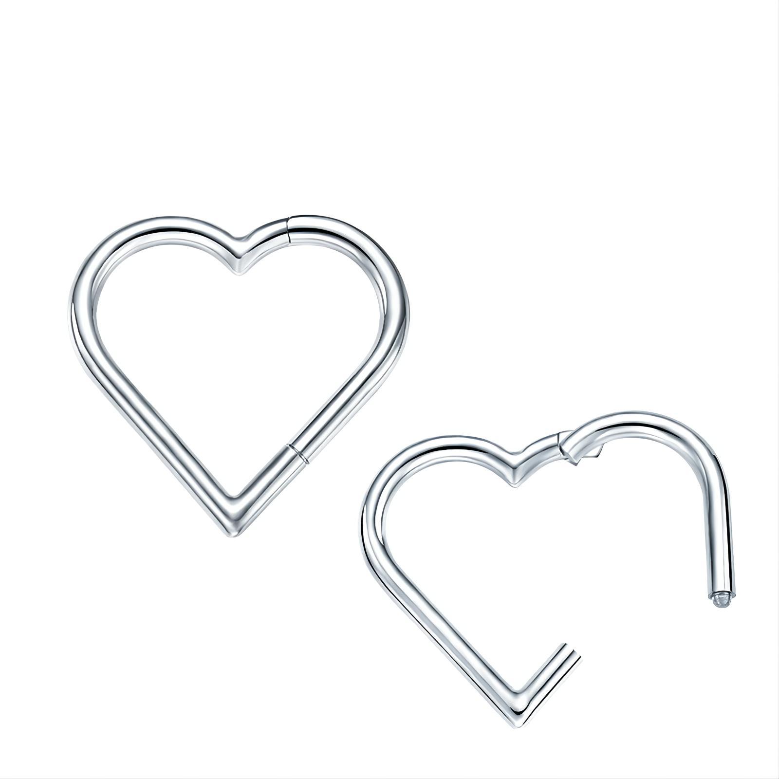 G23 Titanium Nose Ring Closed Heart Shape Seamless Hoop Earrings for Women Men - Image 5
