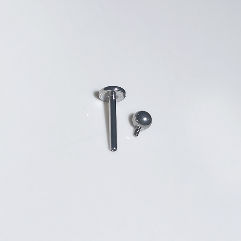 G23 Titanium Labret Stud Lip Piercing Jewelry 18G Ball Flat Bottom Rod - Image 3