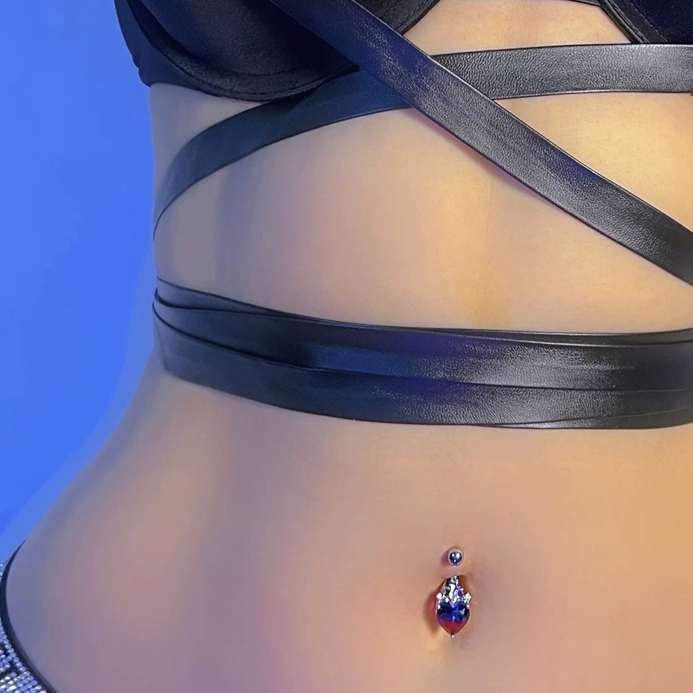 Sexy Navel Ring Piercing Stainless Steel Belly Button Jewelry for Women 12mm Bar 1.6mm Thick - Image 5