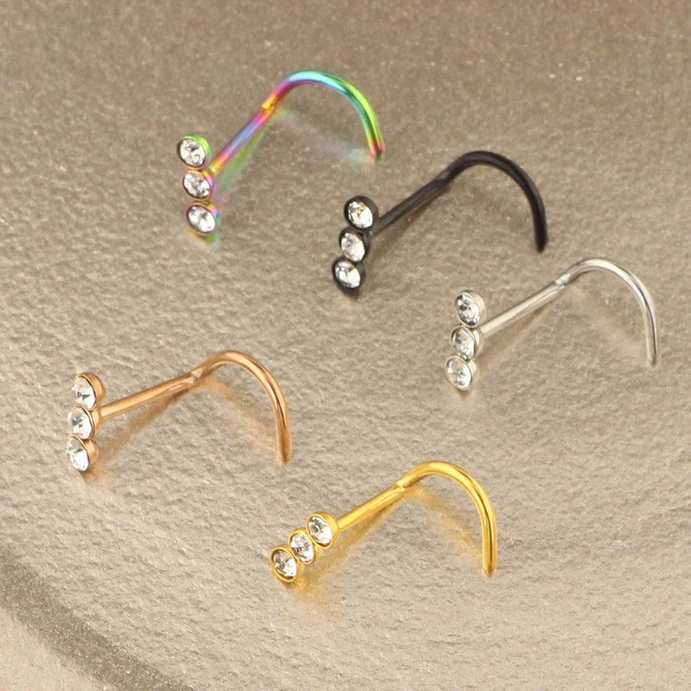 Simple Cactus Design Titanium Steel Lip Ring Lip Barbells Ear Stud Ear Lobe Nose Eyebrow Jewelry Set - Image 2