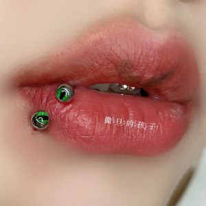 Red Horseshoe Lip Ring 316L Surgical Steel 12mm Hoop 1.2mm Thick Lip Piercing Jewelry