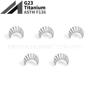 Titanium Radiating Moon Crescent Lip Nose Ear Piercing Jewelry - 1.2mm x 14mm Labret Stud, G23 Titanium Alloy