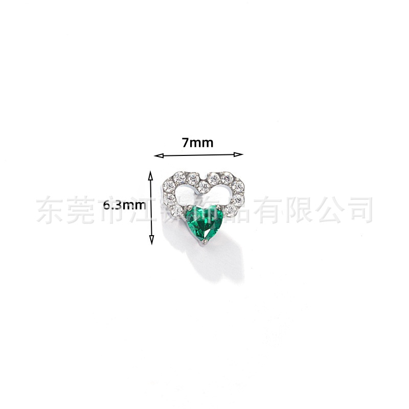 Heart Inlaid Zircon G23 Titanium Ear Bone Nail Cartilage Stud Ear Piercing Jewelry - Image 3