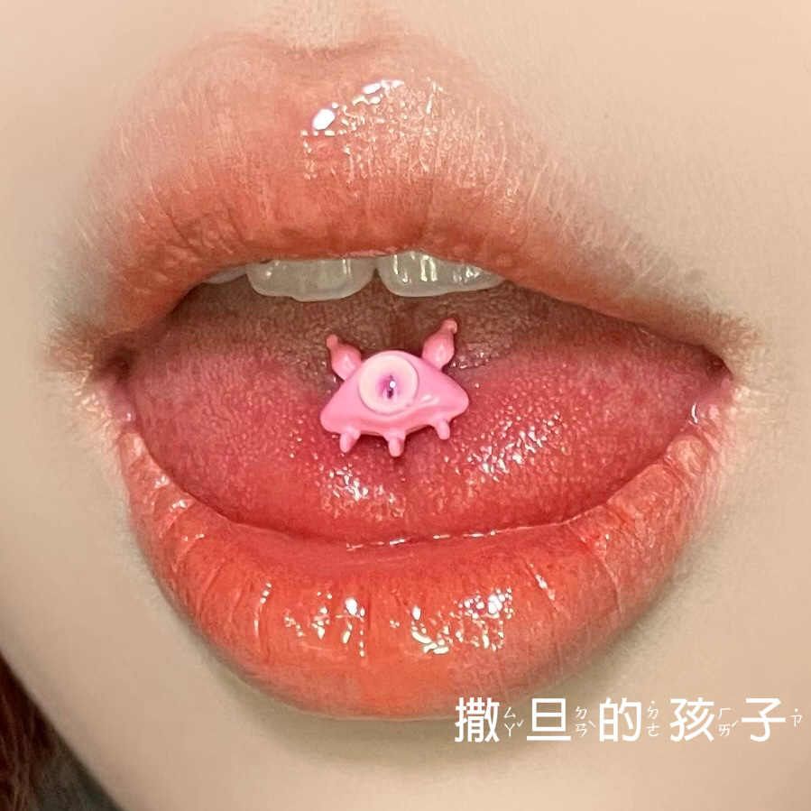 Sweet Cool 12mm 16G Externally Threaded Tongue Barbell Pink 316L Surgical Steel Tongue Ring - Image 3