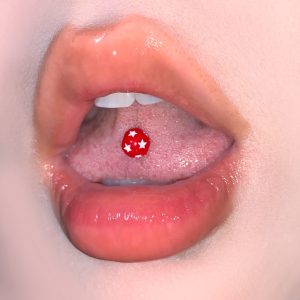 Double-Headed Round Ball Five-Pointed Star Tongue Barbell, 10 Colors Acrylic, European & American Trendy Body Piercing Jewelry, Wholesale