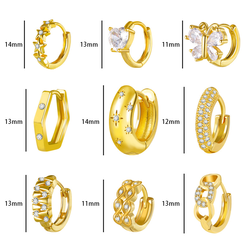 2022 New Arrival Elegant Butterfly CZ Zircon Copper Stud Earrings - All-Match Geometric Earrings for Women - Image 5