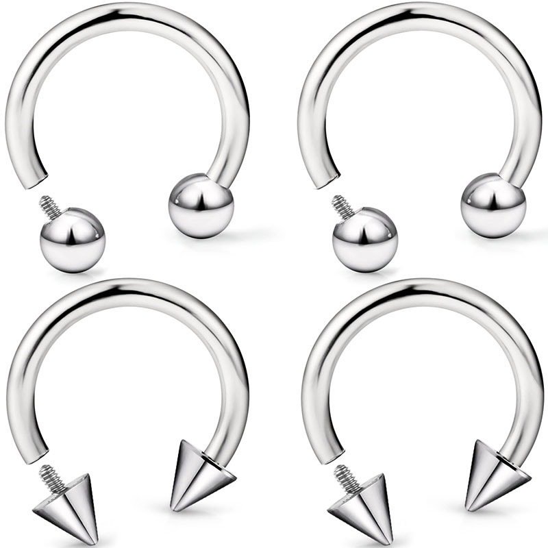 G23 Titanium Internal Thread Horseshoe Septum Ring 14G 14mm F136 Titanium Alloy C-Shaped Nose Ring - Image 5