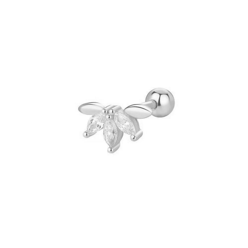 Cross-Border Hot-Selling Ear Bone Nails Real Gold 18K Marquise Geometric Diamond Cartilage Threaded Piercing Small Versatile Earrings - Image 3