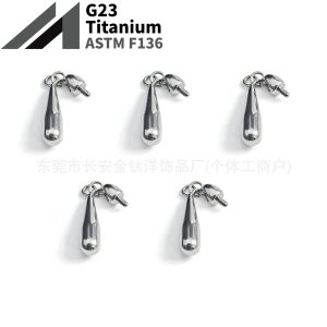 F136 Titanium Bullet Water Drop Pendant Earrings, Ear Bone Studs, Ear Canal Studs, G23 Titanium Alloy Body Piercing Jewelry