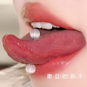 Satan's Child Light Face miu Tongue Nail Acrylic Tongue Ring Comfortable Spice Girls Flash Tongue Barbell Piercing