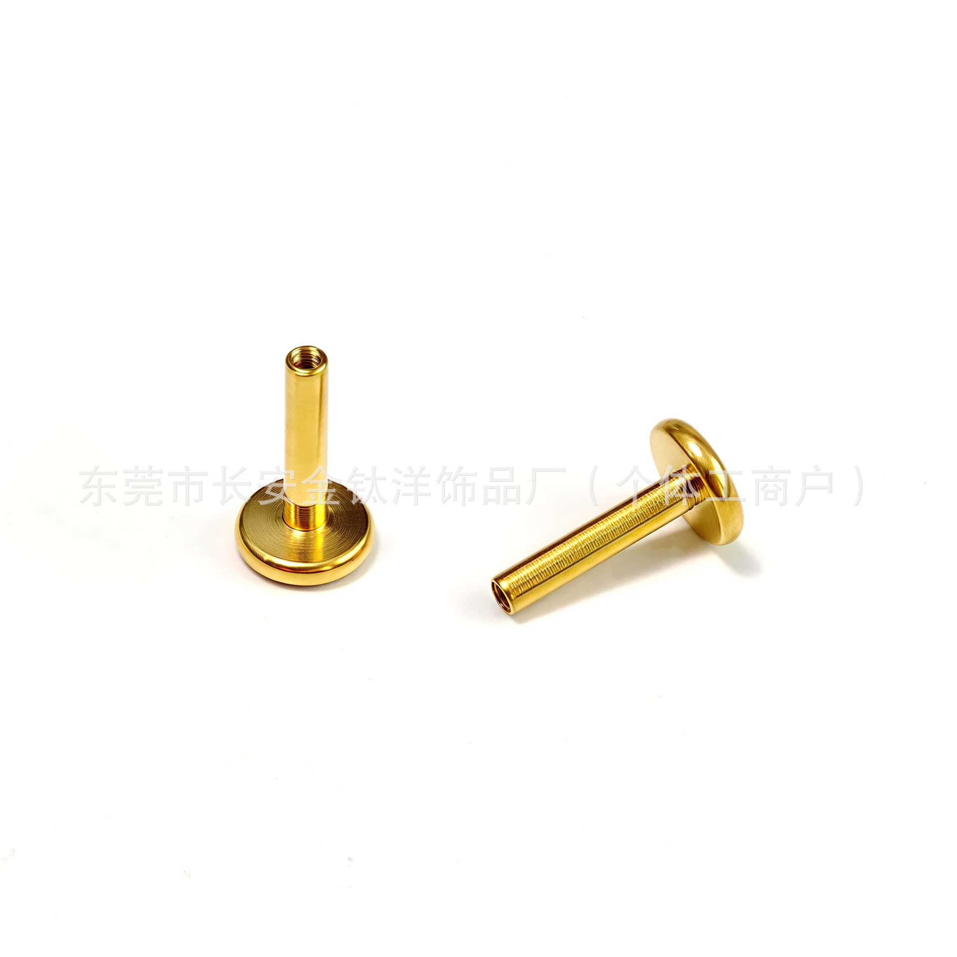 F136 Titanium 18K Gold Plated Internal Thread Labret Stud Flat Bottom Rod Body Piercing Jewelry - Image 3