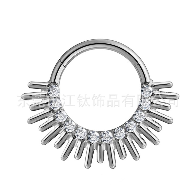 JT633 Nose Ring - G23 Titanium Alloy Jewelry with Zircon Inlay - Fashion Nose Stud for Women Men - Image 5