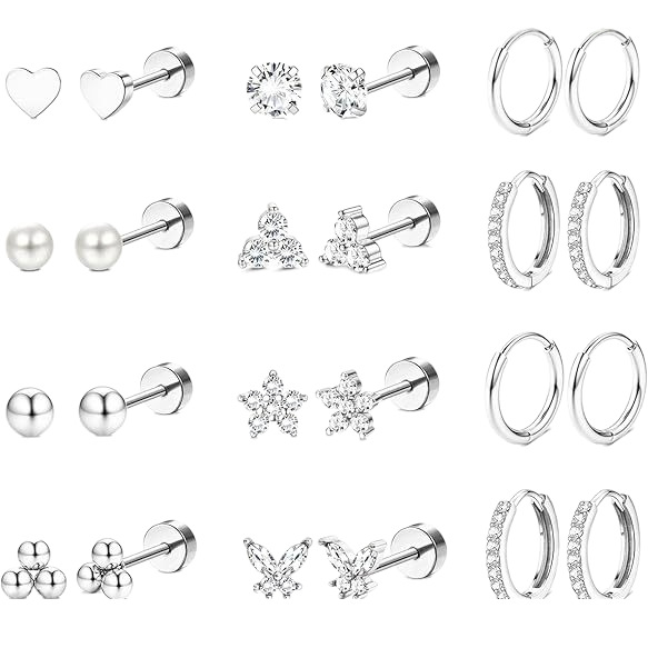 12 Pairs Simple Stainless Steel Geometric Earrings Gold Wholesale - Amazon Hot - Image 5