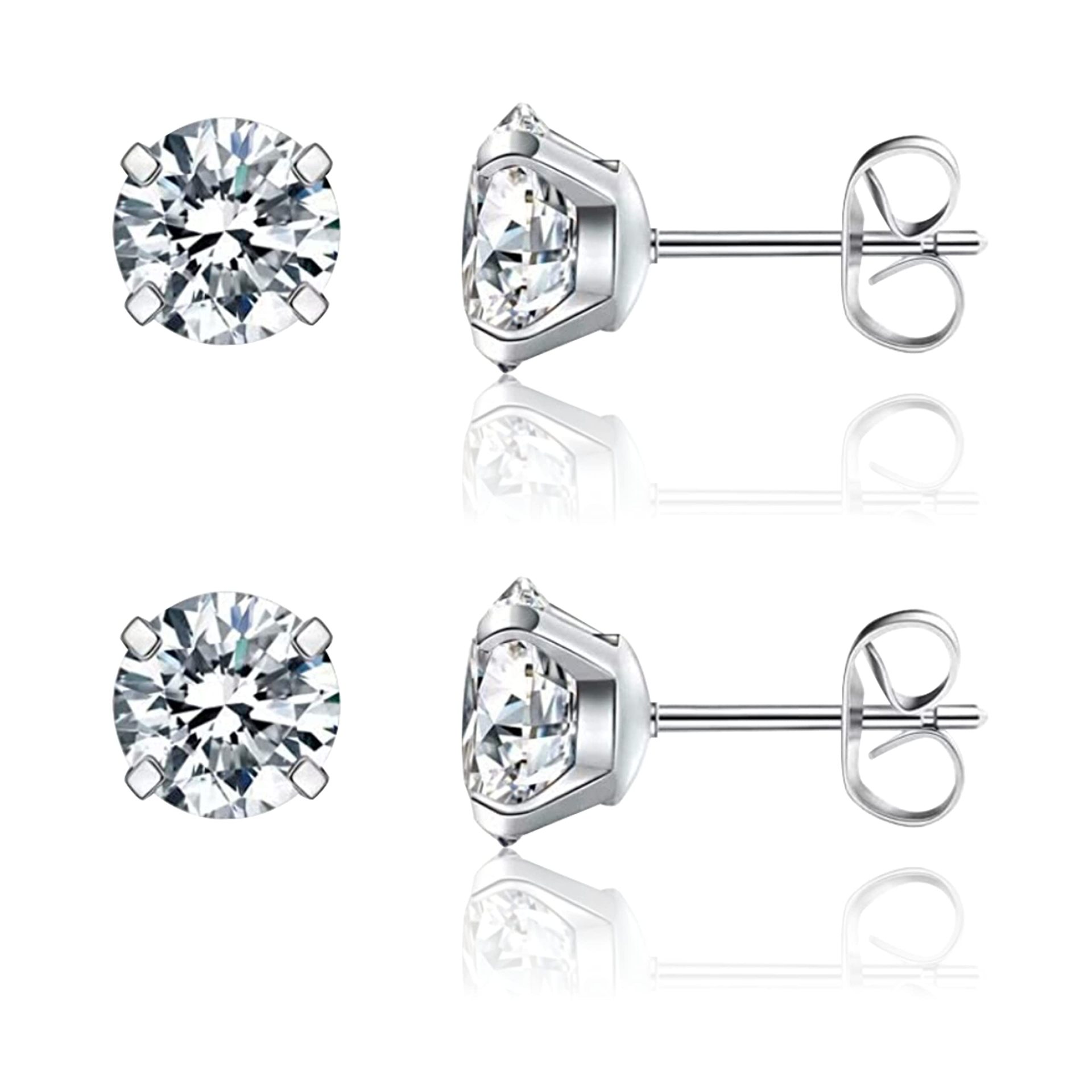 G23 Titanium 5A Zircon Ear Studs Integrated Butterfly Back Ear Bone Nail Piercing Jewelry - Image 5