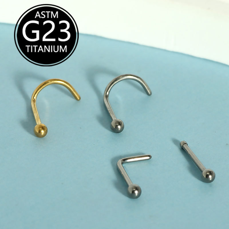 G23 Titanium Zircon Nose Nail Lip Nose Piercing Jewelry - 3mm CZ Gem Labret Stud - Image 3