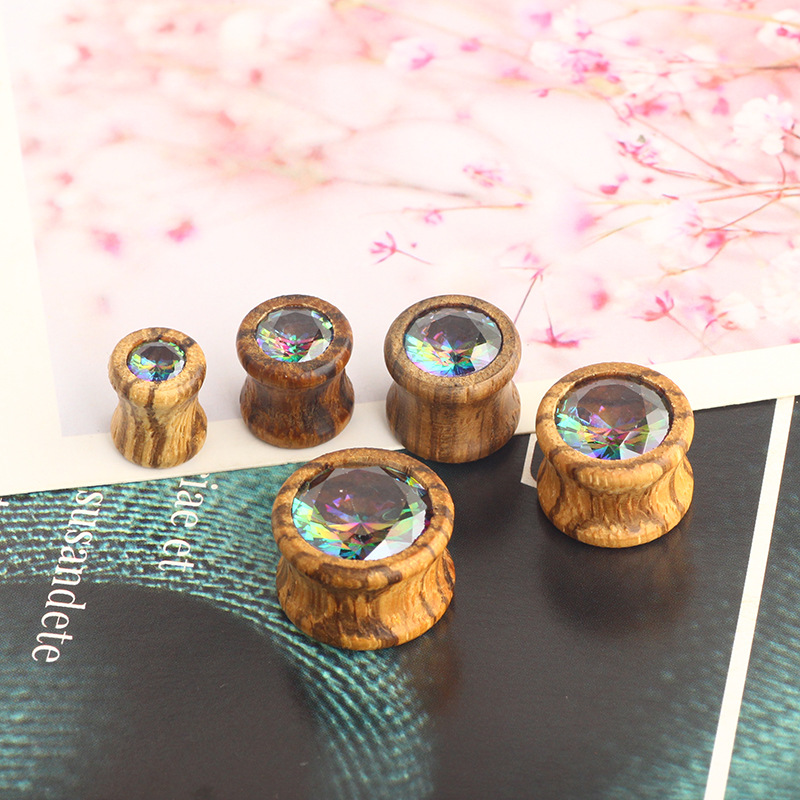 Wood Color Zircon Star Earring 316L Surgical Steel Cartilage Piercing Jewelry - Image 3